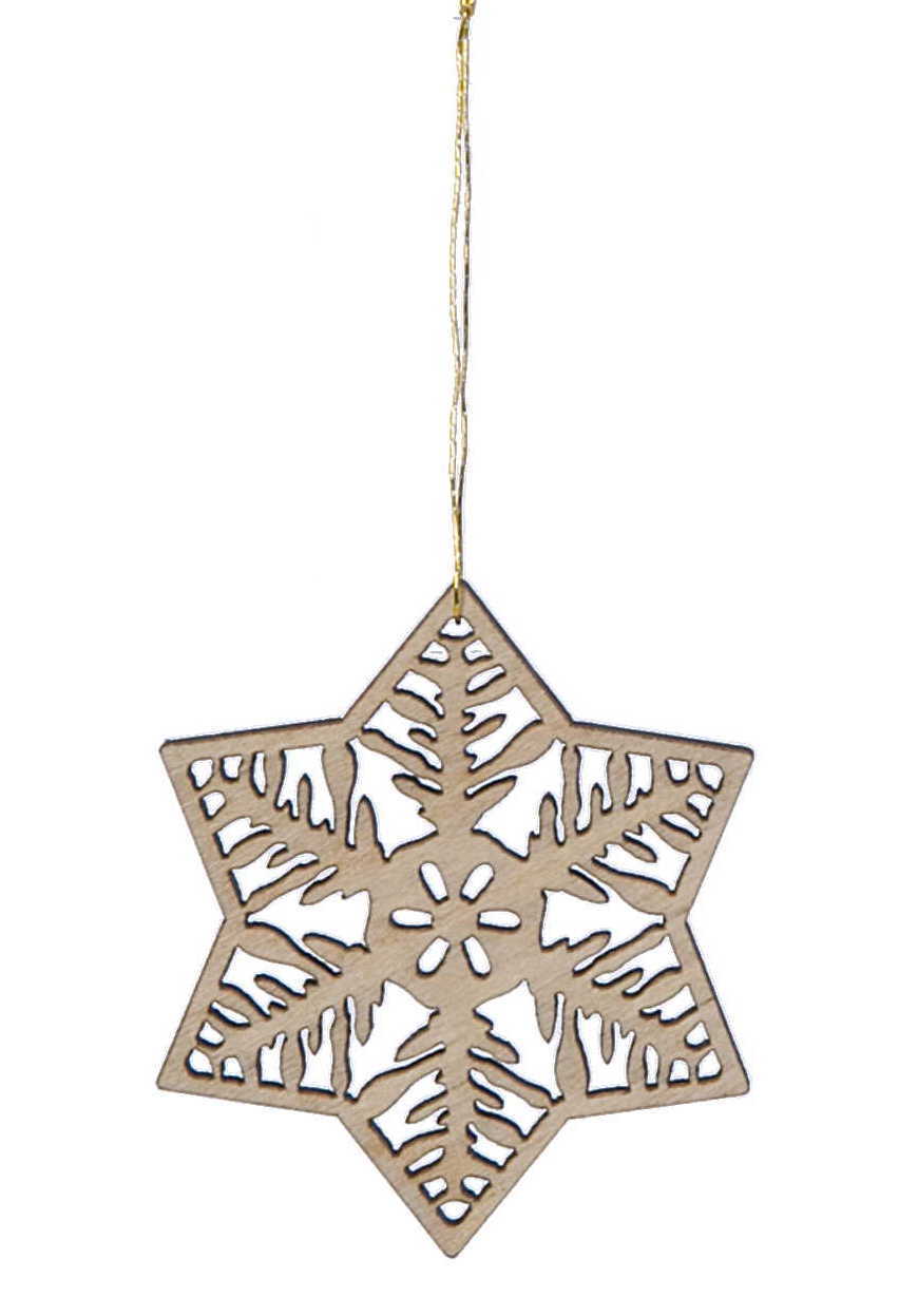 Laser Cut Wood Snowflake Ornament - Style 3 - Tampa Home & Garden Store
