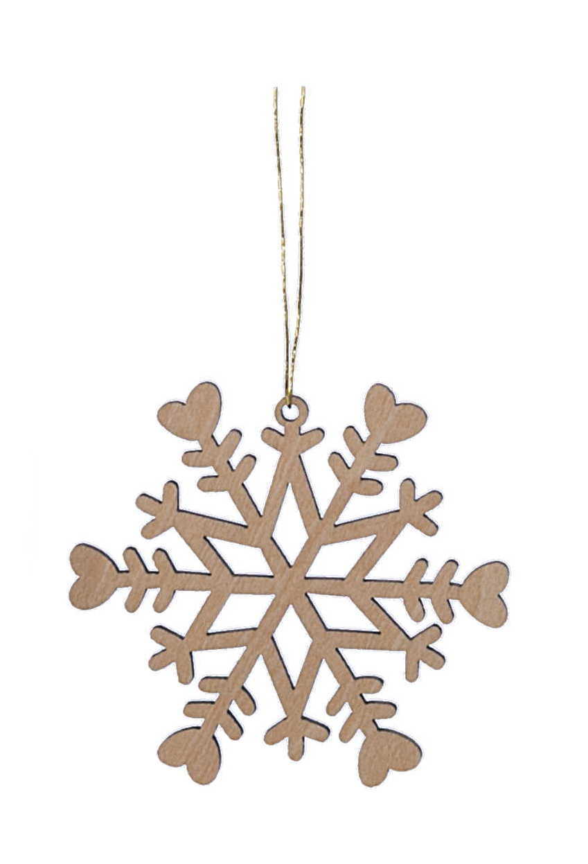 Laser Cut Wood Snowflake Ornament - Style 3 - Tampa Home & Garden Store