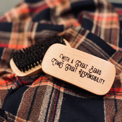 Laser Engraved Men's Boar's Hair Beechwood Brush - Tampa Home & Garden Store