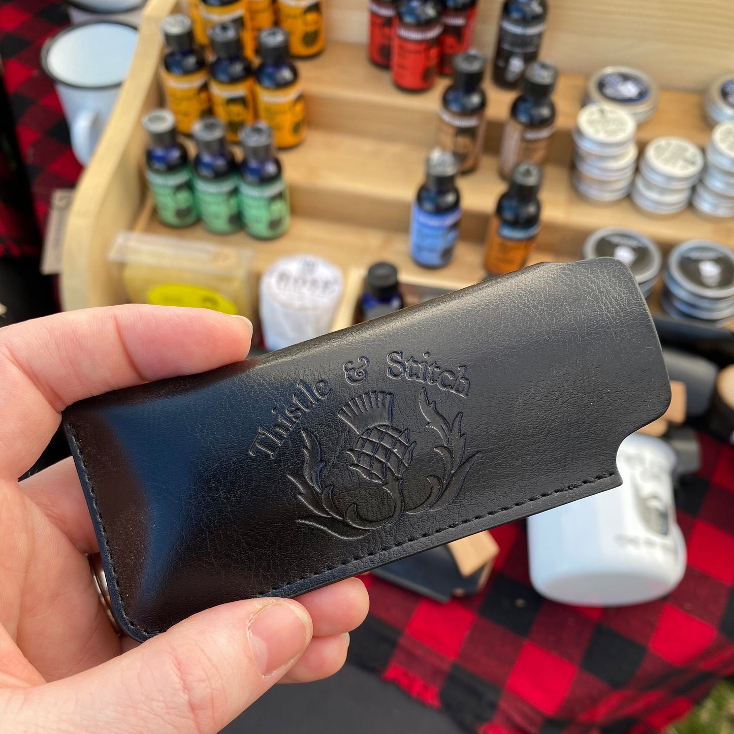 Laser Engraved Wooden Switchblade Beard Combs - Tampa Home & Garden Store
