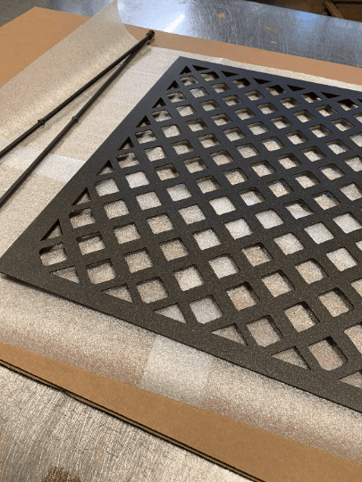 Large black lattice metal privacy screen panel, 46 inches, Rustica Ornamentals on Tampa Home & Garden Store
