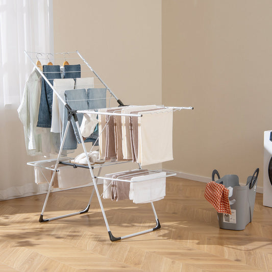 2-level Laundry Drying Rack with Height Adjustable Wings - Tampa Home & Garden Store