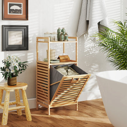 DirectDeals Bamboo Tilt-Out Laundry Hamper with Foldable Removable Basket, Natural finish on Tampa Home & Garden Store