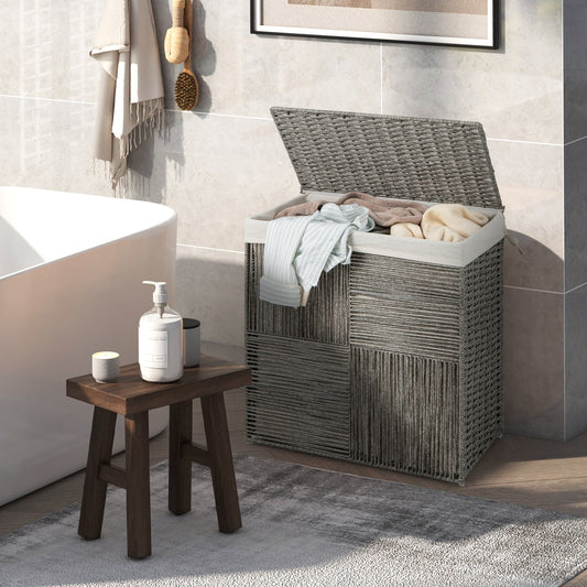 29 Gallons Laundry Hamper with Convenient Handles and Removable Liner Bag-Gray - Tampa Home & Garden Store