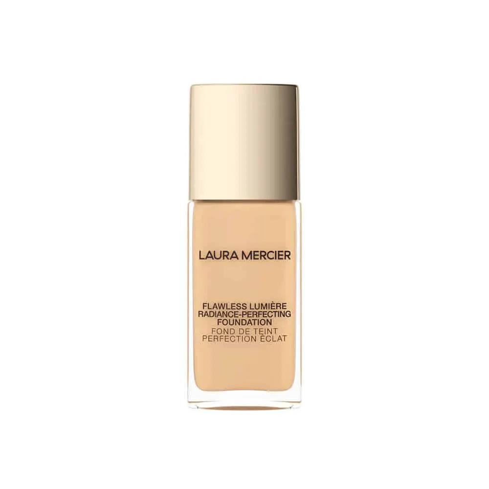 Laura Mercier Flawless Lumière Foundation bottle in beige with a gold cap on Tampa Home & Garden Store