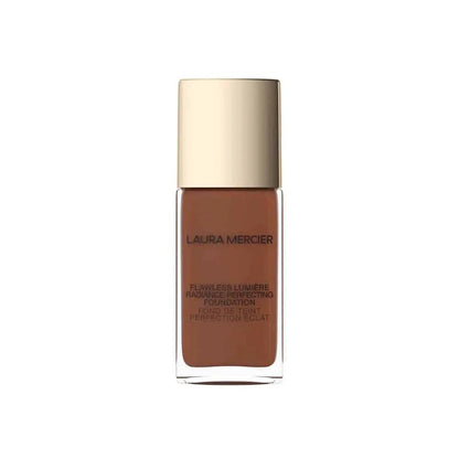 Laura Mercier Flawless Lumière foundation bottle in warm brown glass with gold cap on Tampa Home & Garden Store