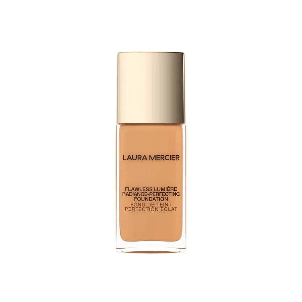 Foundation Laura Mercier Flawless Lumiere in a glass bottle with a gold cap, warm beige shade on Tampa Home & Garden Store