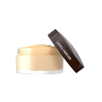 Laura Mercier translucent loose setting powder jar with beige powder, visible brand on lid on Tampa Home & Garden Store