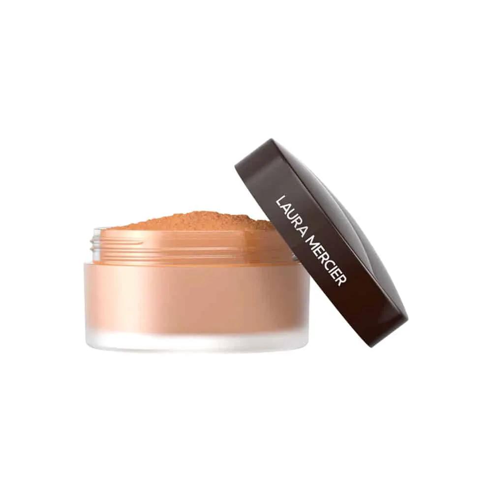 Laura Mercier translucent loose setting powder peach-tinted face powder jar with brown lid on Tampa Home & Garden Store