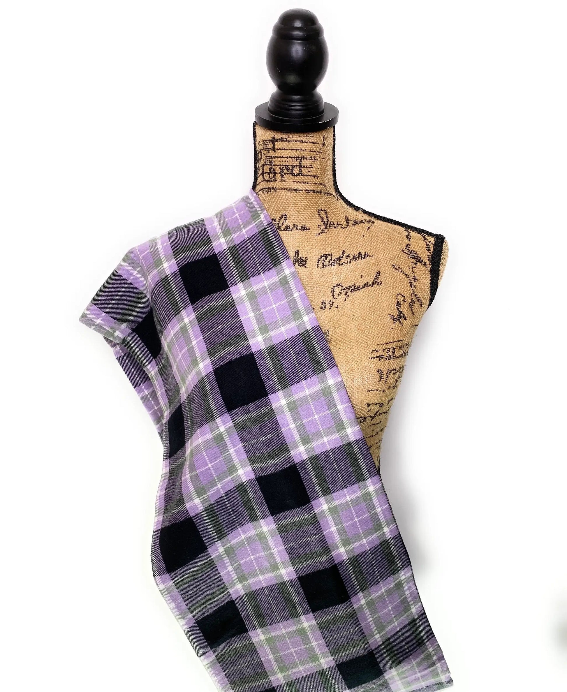Lavender, Black, Sage Grey, and White Plaid Infinity and Blanket Scarves - Tampa Home & Garden Store