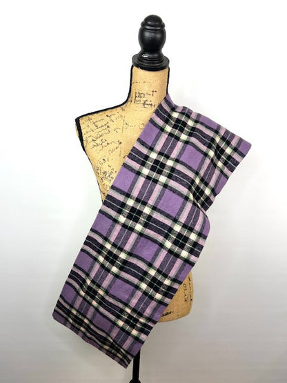 Lavender, Mint Green, Black and White Plaid Flannel Infinity or Blanket Scarf - Tampa Home & Garden Store