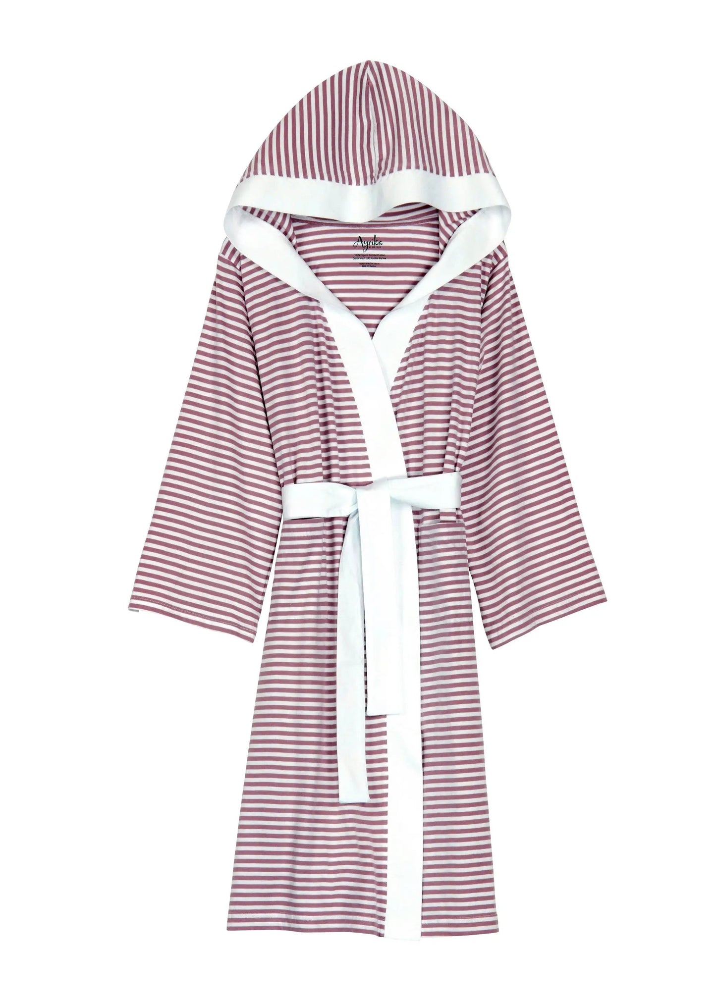 Seaside Serenity Stripe Organic Hooded Short Robe