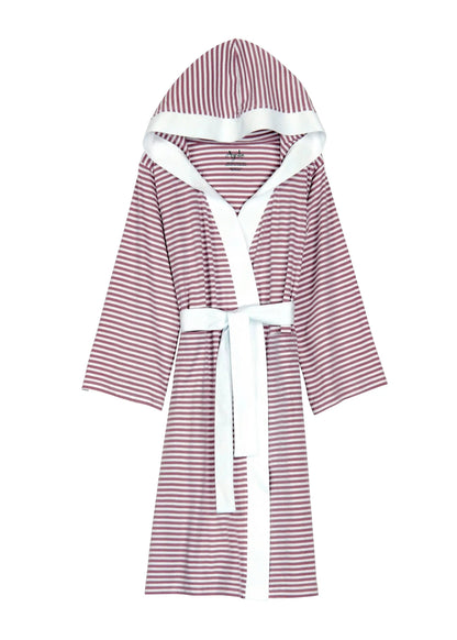 Seaside Serenity Stripe Organic Hooded Short Robe