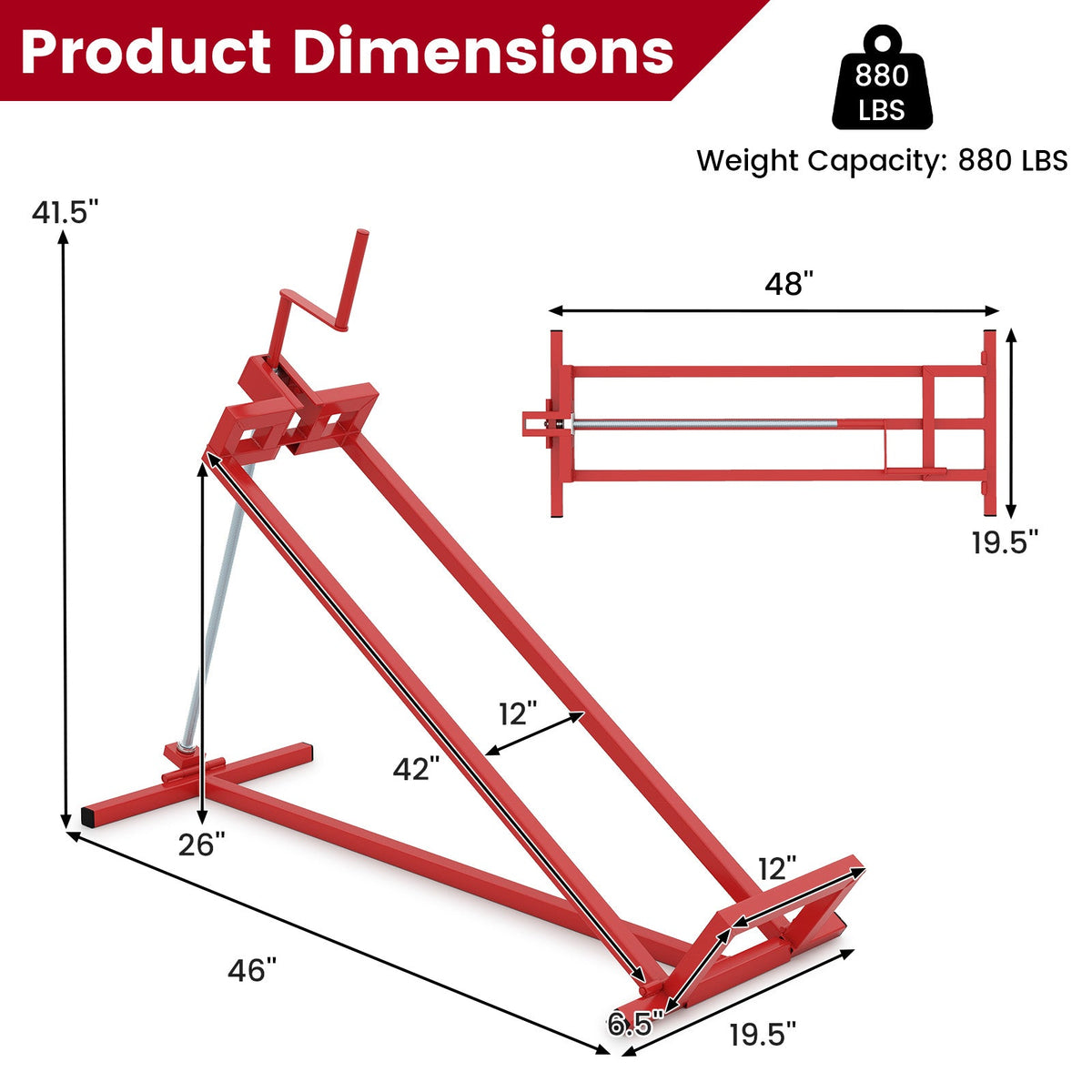 DirectDeals Lawn Mower Lift Jack red riding mower lift frame 48 in long 41.5 in high on Tampa Home & Garden Store