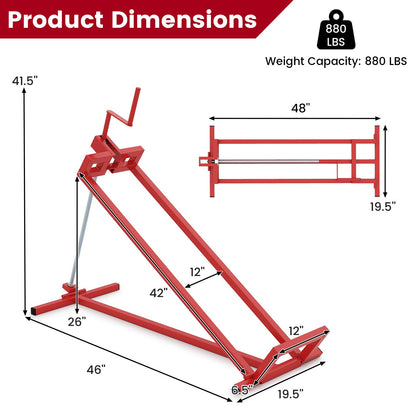 DirectDeals Lawn Mower Lift Jack red riding mower lift frame 48 in long 41.5 in high on Tampa Home & Garden Store