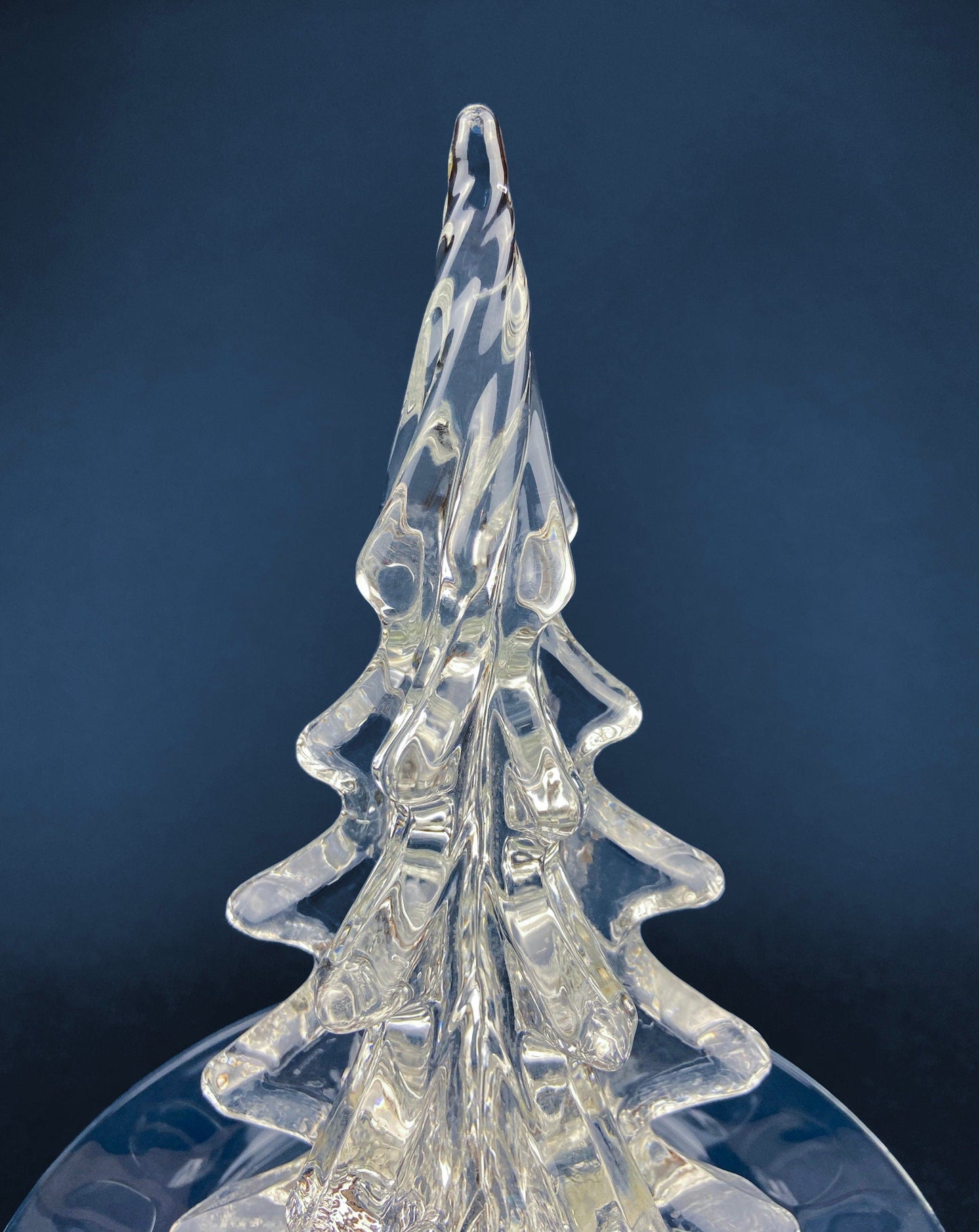 Lead Crystal Clear Christmas Tree. Hand Crafted Art Glass Spruce Tree. 8" Tall Pine. Holiday or Year-Round Decor. - Tampa Home & Garden Store