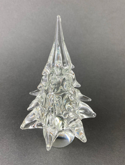 Lead Crystal Clear Christmas Tree. Hand Crafted Art Glass Spruce Tree. 8" Tall Pine. Holiday or Year-Round Decor. - Tampa Home & Garden Store