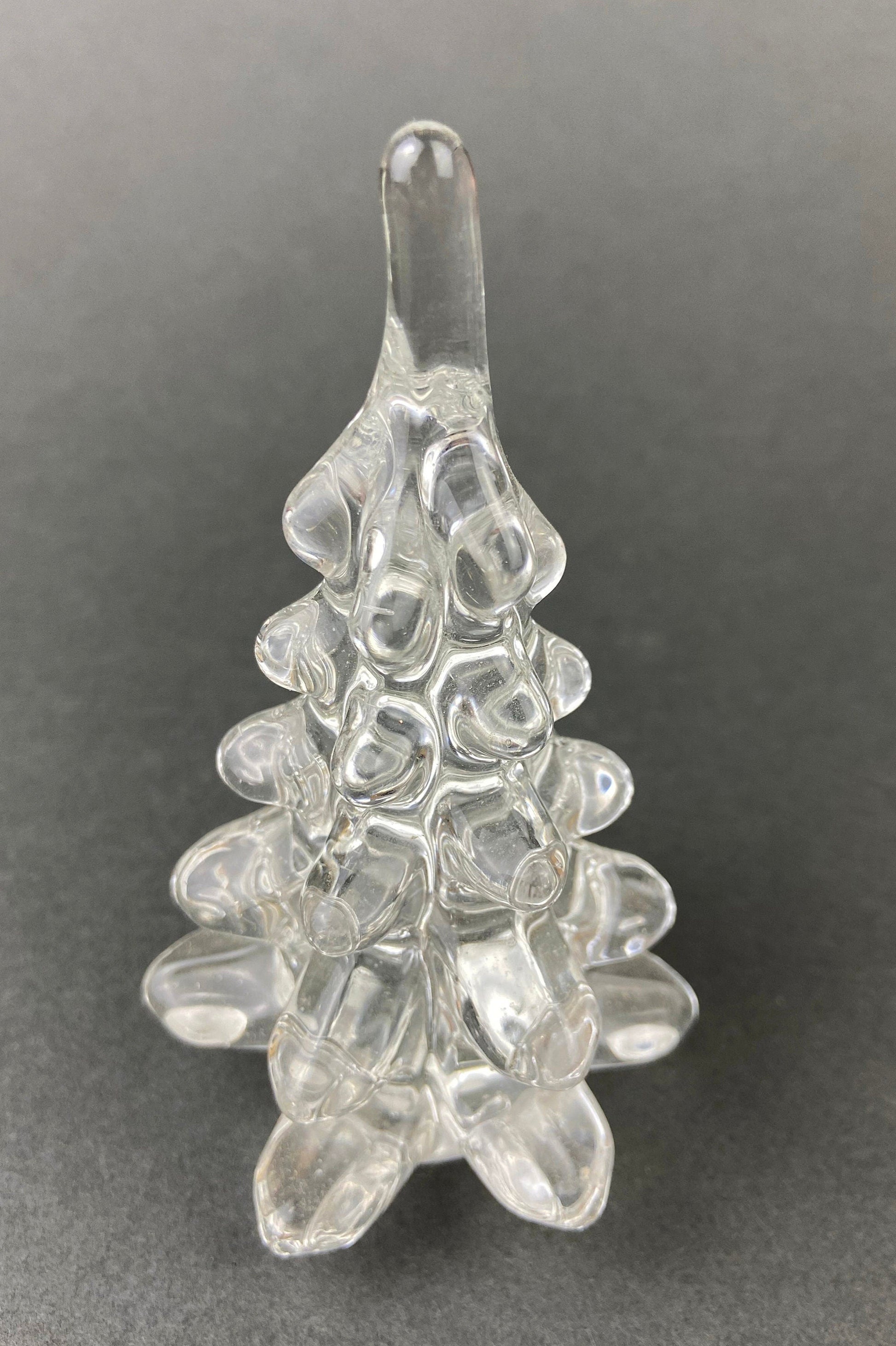 Lead Crystal Clear Christmas Tree. Hand Crafted Art Glass Spruce Tree. 8" Tall Pine. Holiday or Year-Round Decor. - Tampa Home & Garden Store