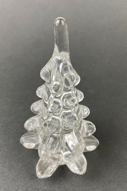 Lead Crystal Clear Christmas Tree. Hand Crafted Art Glass Spruce Tree. 8" Tall Pine. Holiday or Year-Round Decor. - Tampa Home & Garden Store