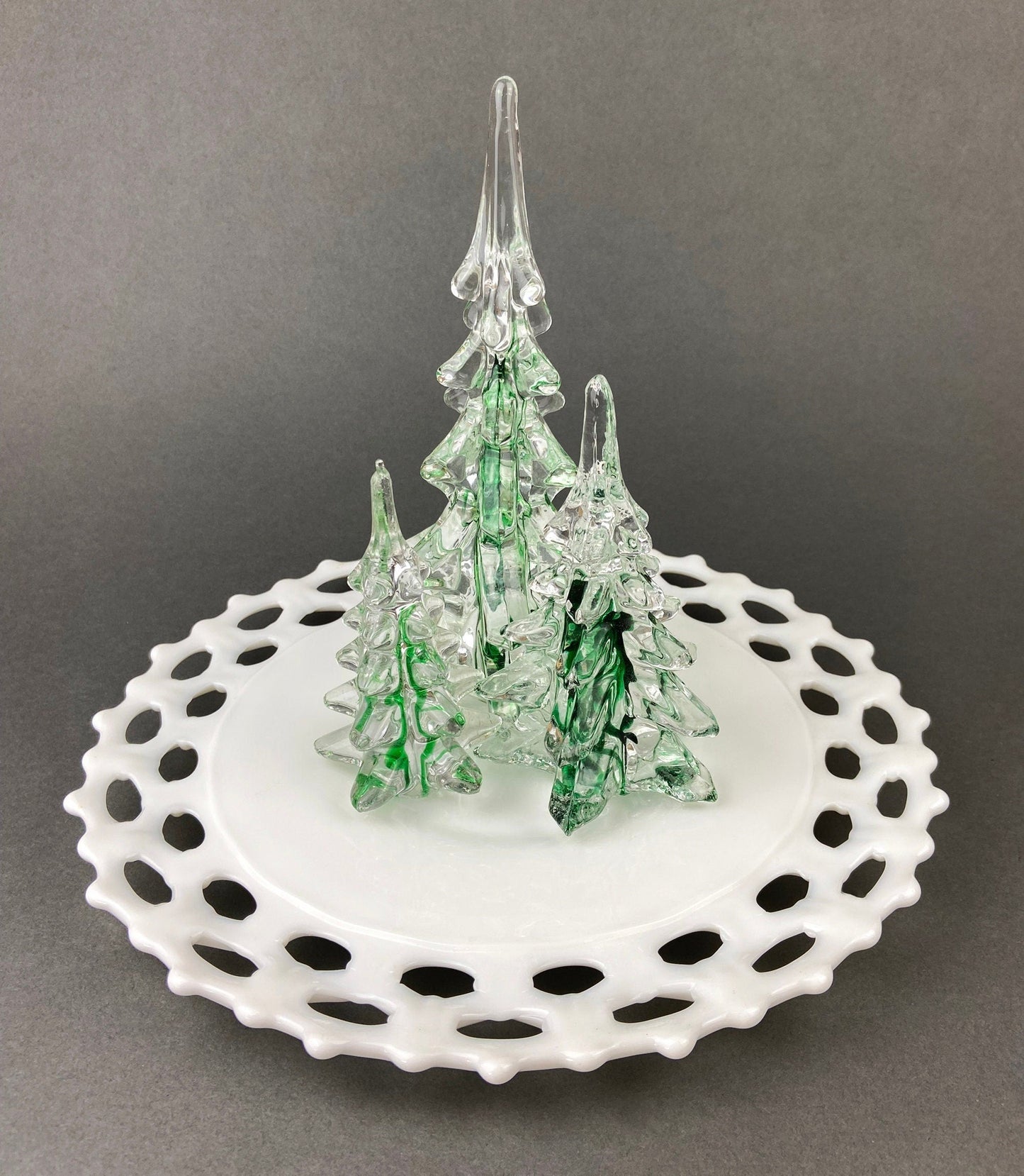Lead Crystal Clear Christmas Tree. Hand Crafted Art Glass Spruce Tree. 8" Tall Pine. Holiday or Year-Round Decor. - Tampa Home & Garden Store