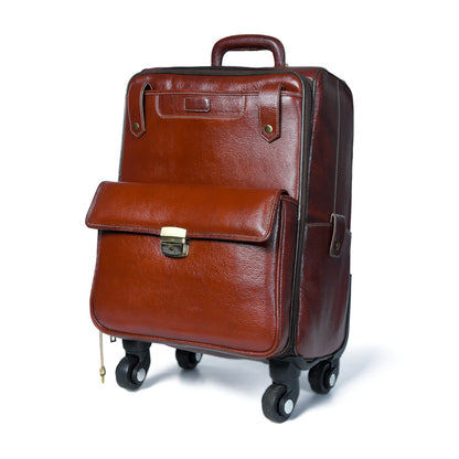 Leather Carry-On Trolly Bag - Tampa Home & Garden Store