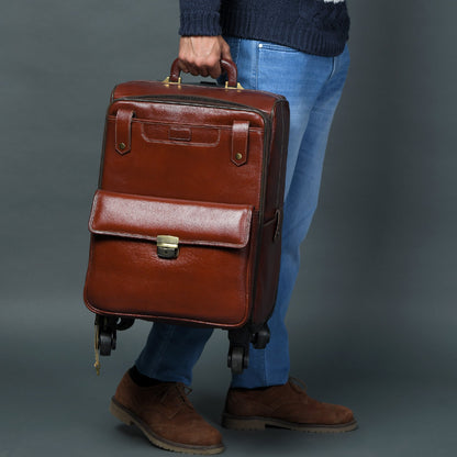 Leather Carry-On Trolly Bag - Tampa Home & Garden Store