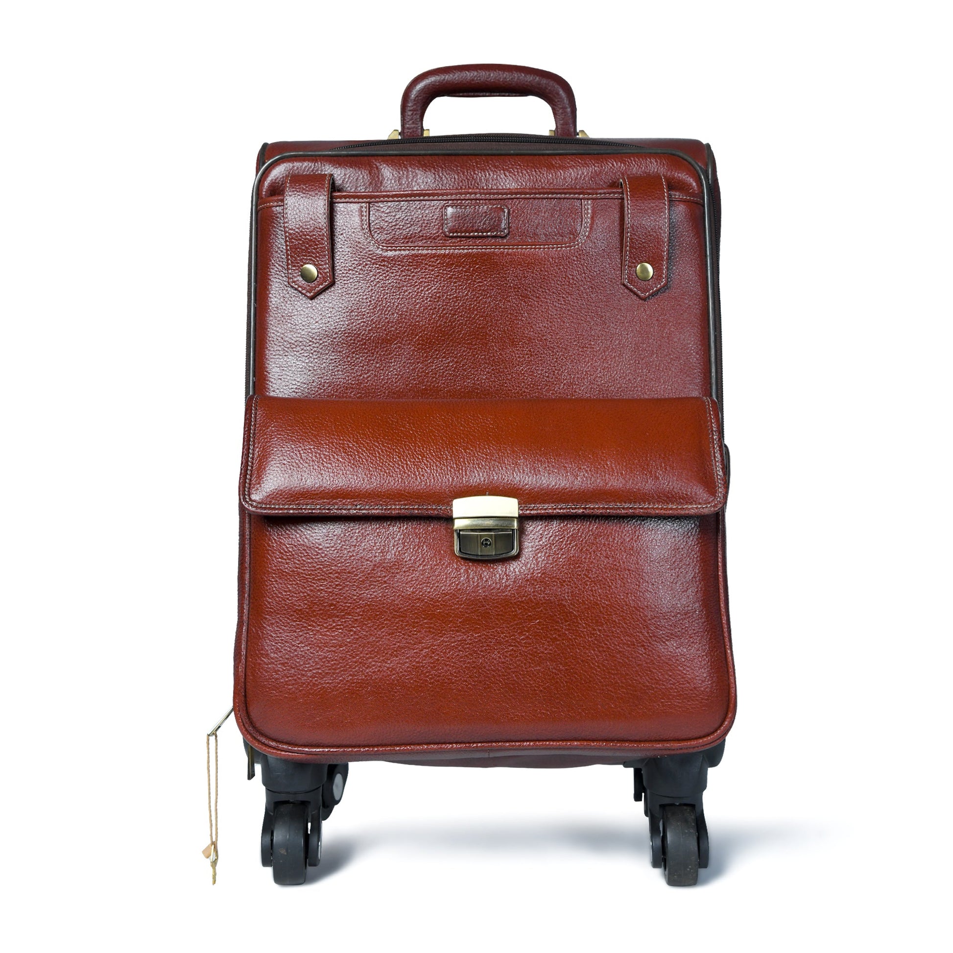 Leather Carry-On Trolly Bag - Tampa Home & Garden Store
