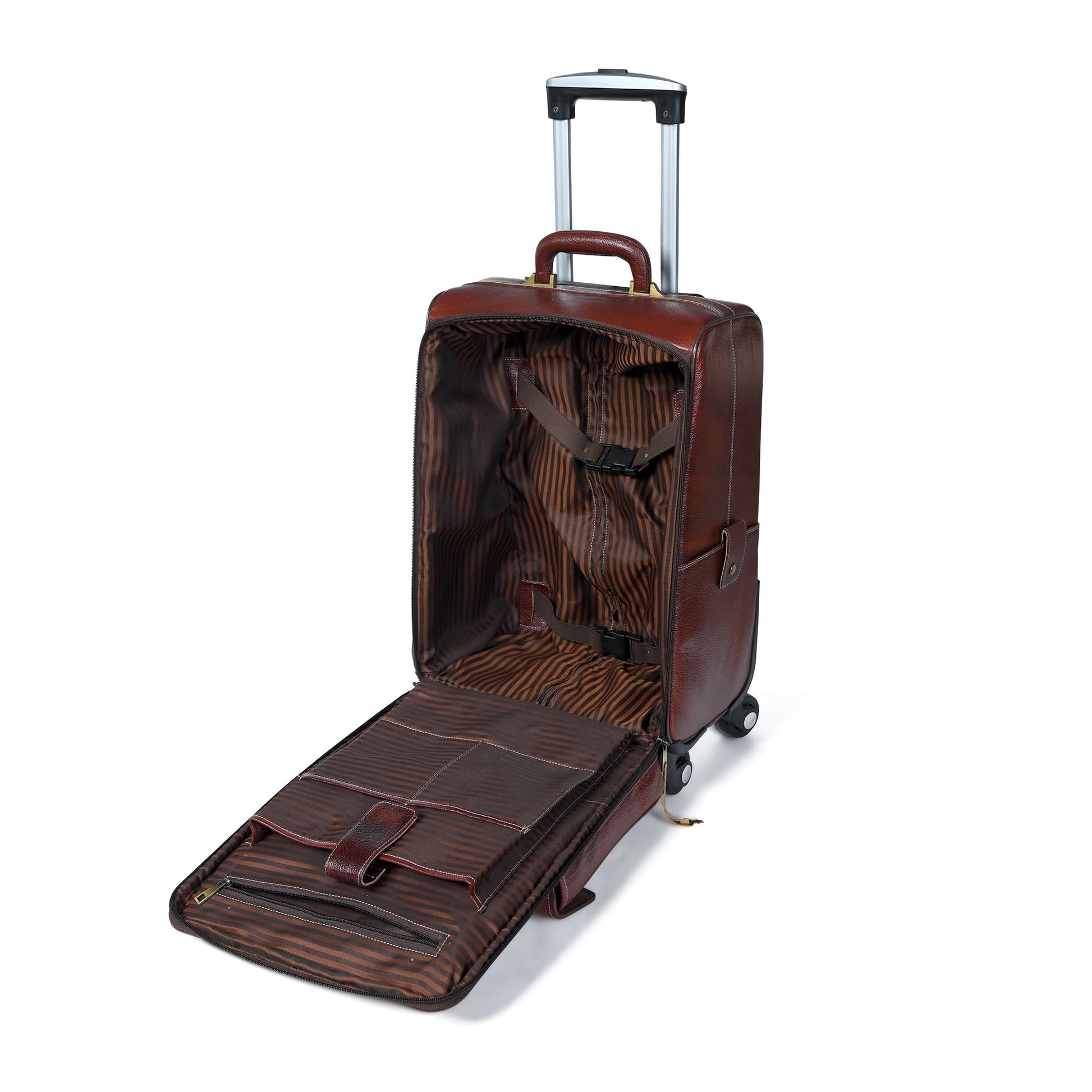 Leather Carry-On Trolly Bag - Tampa Home & Garden Store
