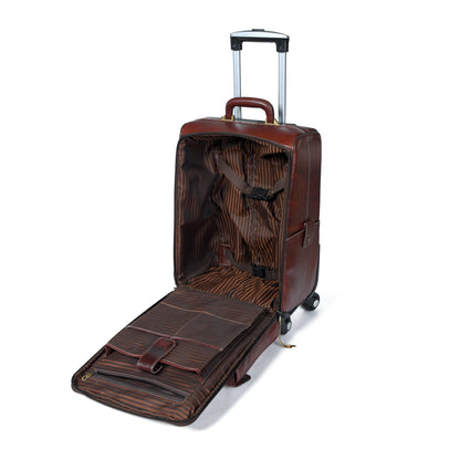 Leather Carry-On Trolly Bag - Tampa Home & Garden Store