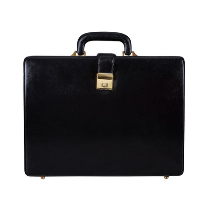 Leather Executive Men's Leather Attache Briefcase - Black - Tampa Home & Garden Store