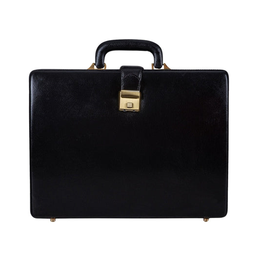 Leather Executive Men's Leather Attache Briefcase - Black - Tampa Home & Garden Store
