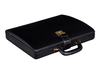 Leather Executive Men's Leather Attache Briefcase - Black - Tampa Home & Garden Store