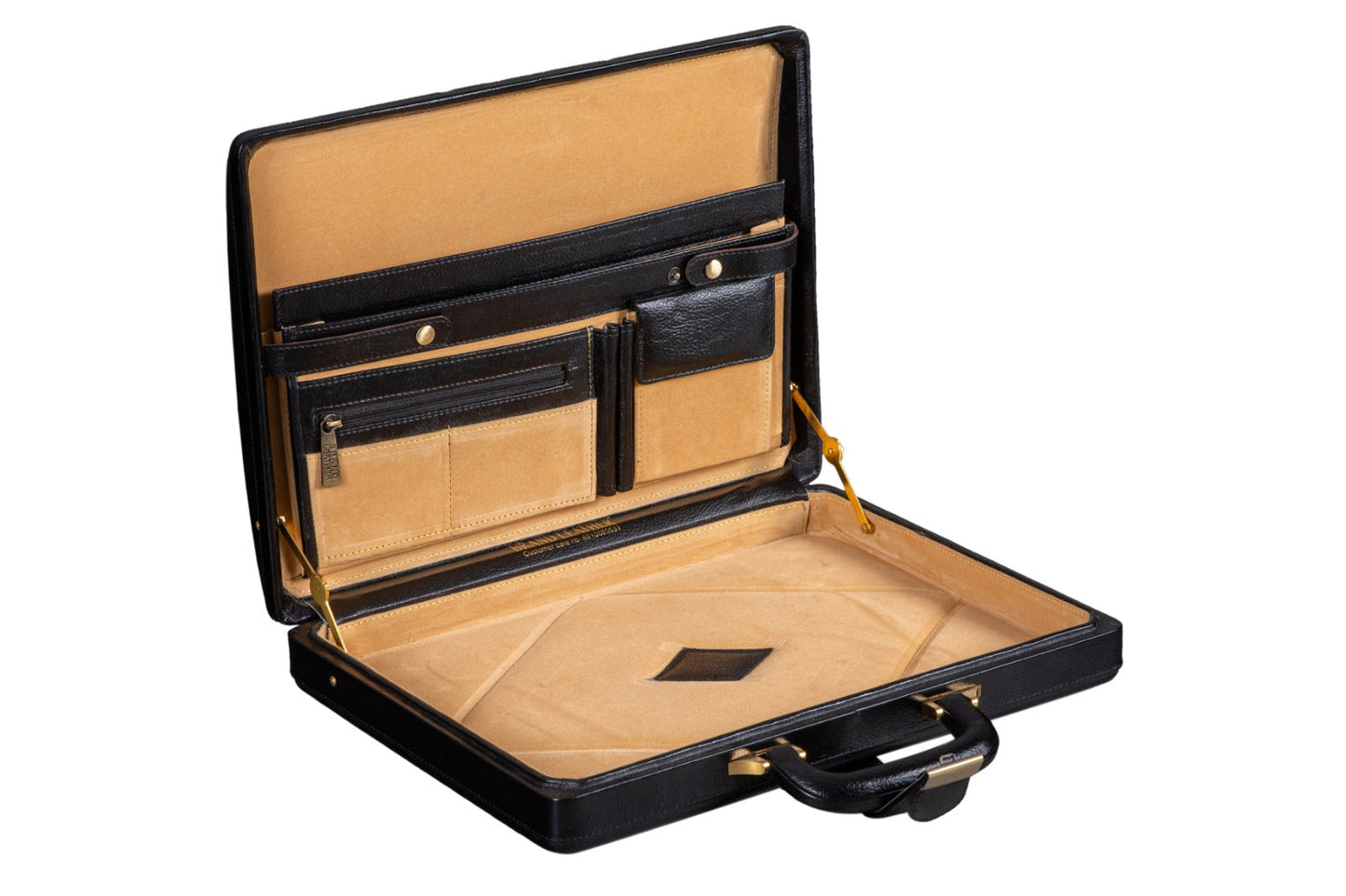 Leather Executive Men's Leather Attache Briefcase - Black - Tampa Home & Garden Store