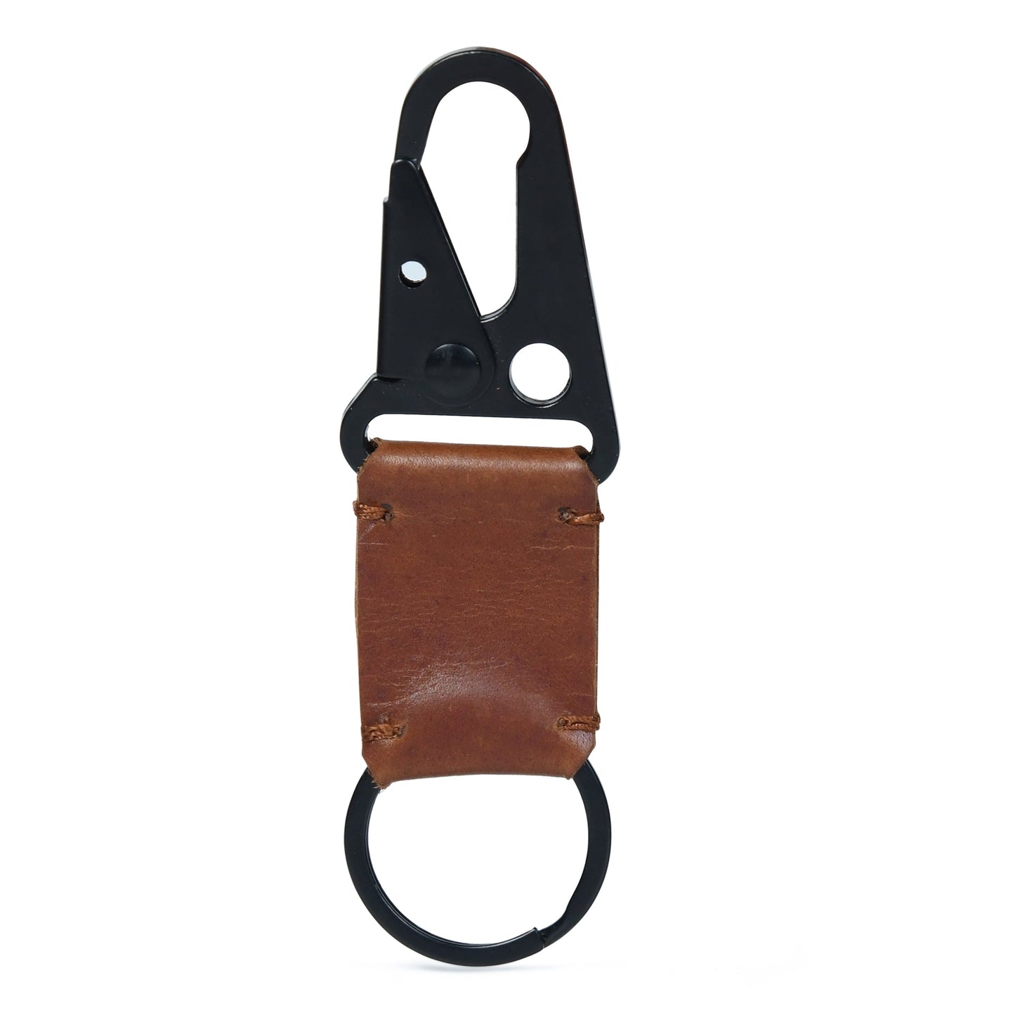 Leather-Metal Key Ring Keychain - Tampa Home & Garden Store