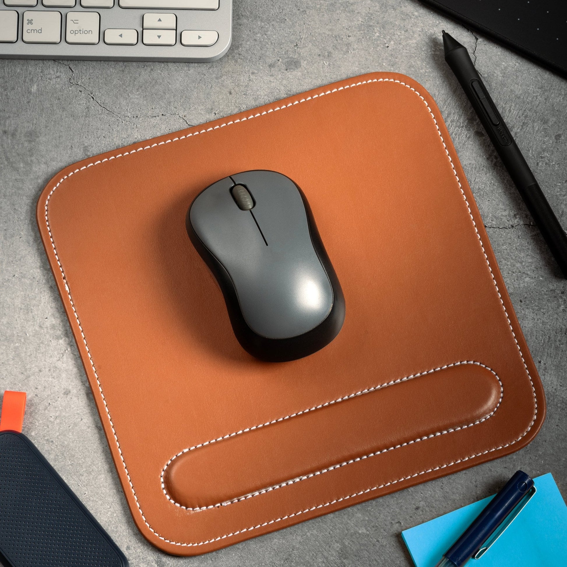 Leather Mouse Pad with Wrist Rest (set of 2) - Tampa Home & Garden Store
