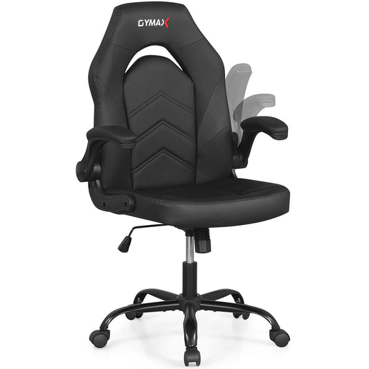 Leather Office Chair With Flip Up Armrests
