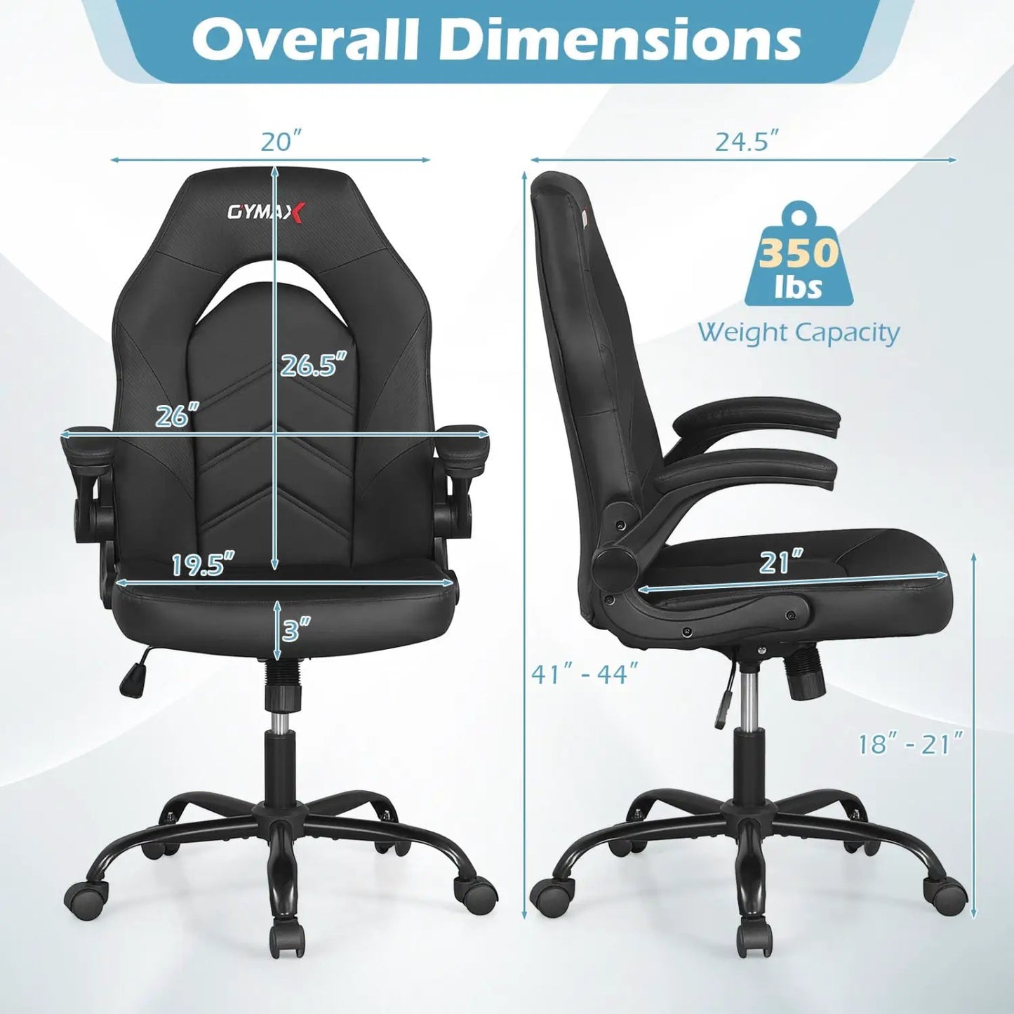Leather Office Chair With Flip Up Armrests
