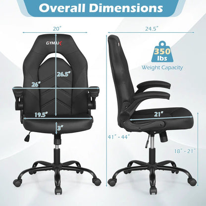 Leather Office Chair With Flip Up Armrests