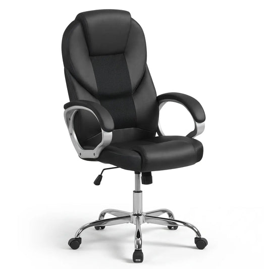 Leather Office Chair Ergonomic Mesh with Armrests