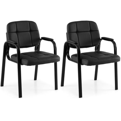 Leather Office Reception Chairs Waiting Room Guest Chairs Set of 4