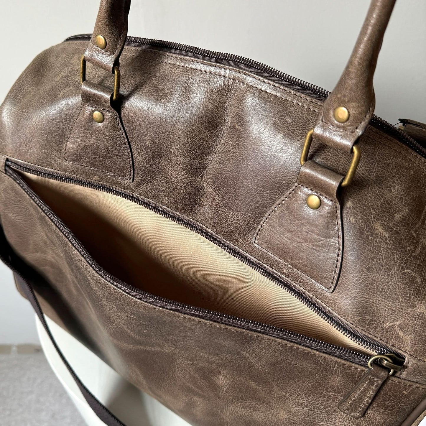 Crazy Horse Leather Weekender Travel Bag