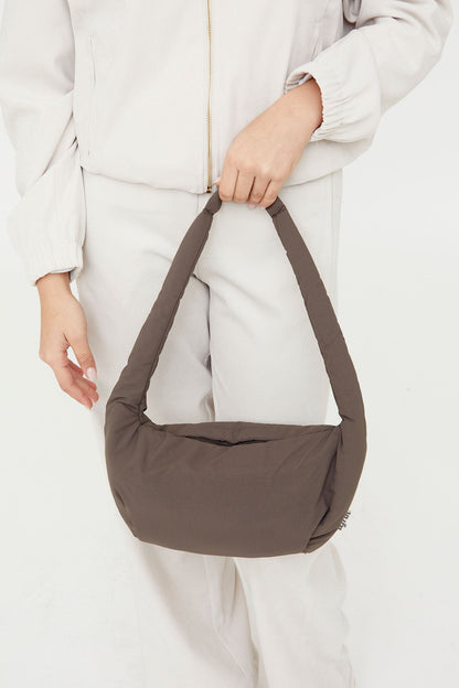 Myra Mini Bag Taupe with circular handle Lefrik USA shoulder bag on Tampa Home & Garden Store