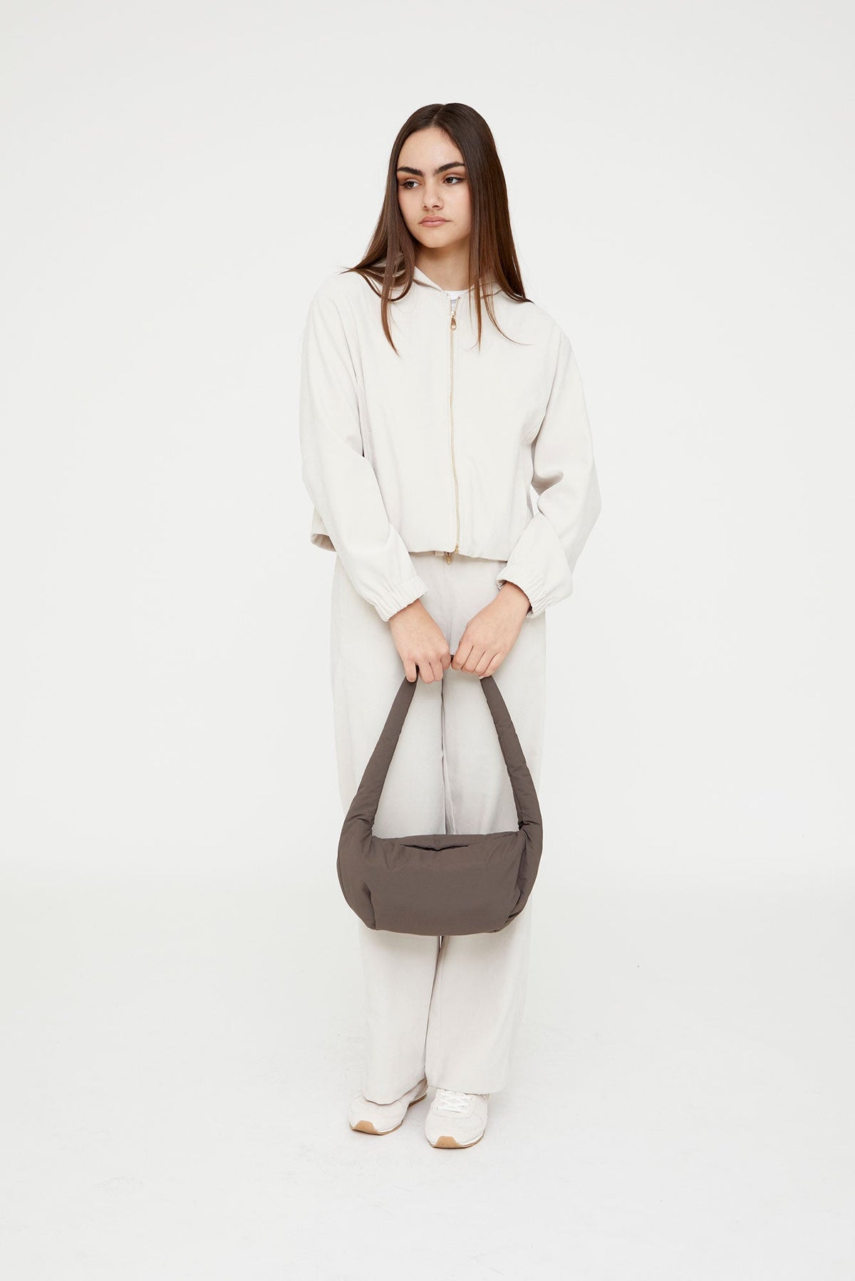 Myra Mini Bag Taupe with Circular Handle by Lefrik USA, shoulder bag on Tampa Home & Garden Store