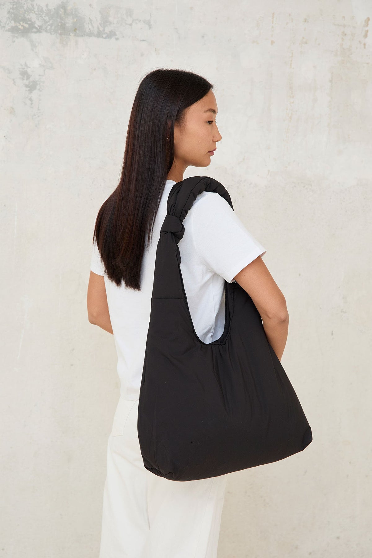 Biwa Puffy Bag black quilted oversized adjustable crossbody Lefrik USA on Tampa Home & Garden Store