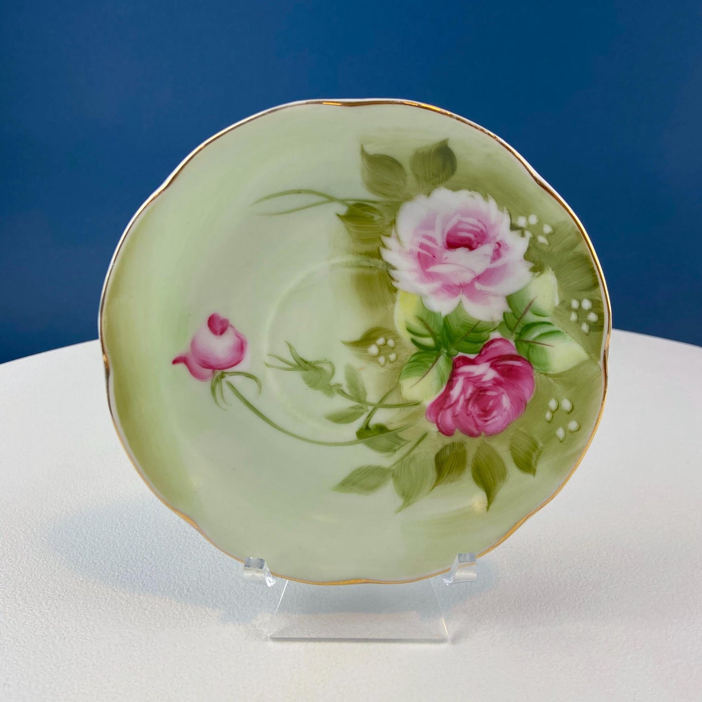 Lefton Hand Painted Tea Set. Cup Saucer Creamer Sugar Jar with Spoon. Roses Motif. Dining Room Table Decor. Tea Garden Party. Gift for Her. - Tampa Home & Garden Store