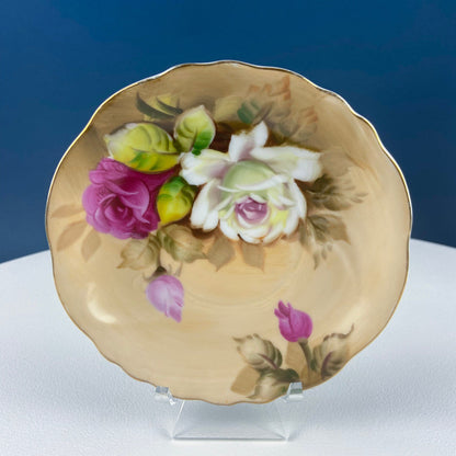 Lefton Tea Cup and Saucer: Hand Painted Roses, Collectible Tea Set - Tampa Home & Garden Store