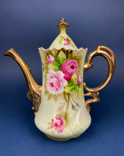 Lefton Tea Cup and Saucer: Hand Painted Roses, Collectible Tea Set - Tampa Home & Garden Store
