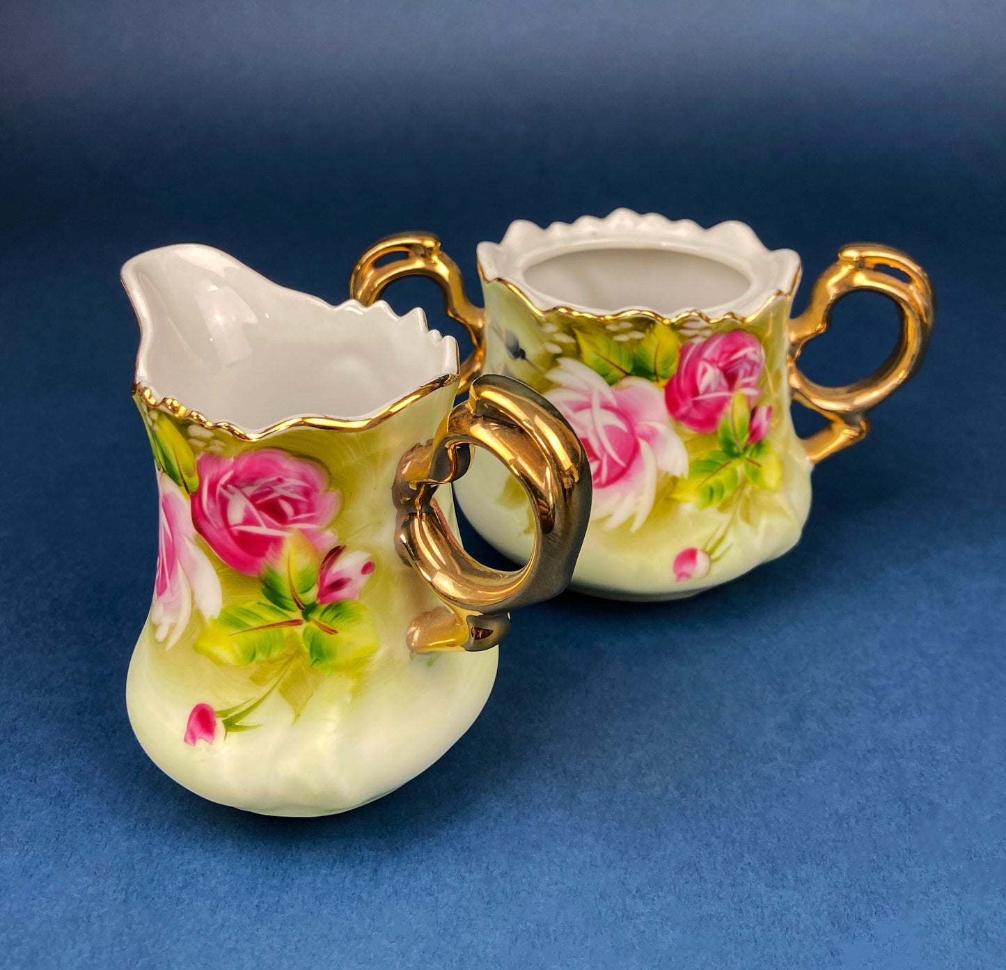 Lefton Tea Cup and Saucer: Hand Painted Roses, Collectible Tea Set - Tampa Home & Garden Store