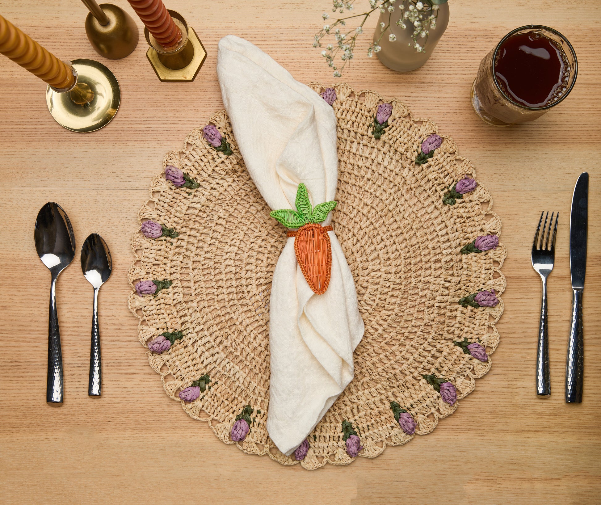 Lemon Napkin Ring – 3.5” Handwoven Iraca Palm – Artisan Summer Table Decor from Colombia - Tampa Home & Garden Store