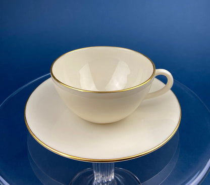 Lenox Tea Cup & Saucer. Creamy White with Gold Rim Tea or Coffee Set. Olympia by Lenox. Porcelain Made in the USA. - Tampa Home & Garden Store